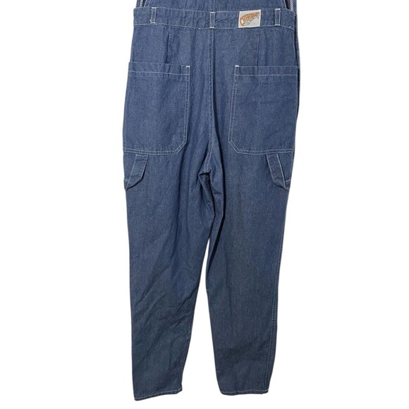 Chennachi Pleated Tapered Denim Carpenter Bib Overalls - Picture 9 of 10